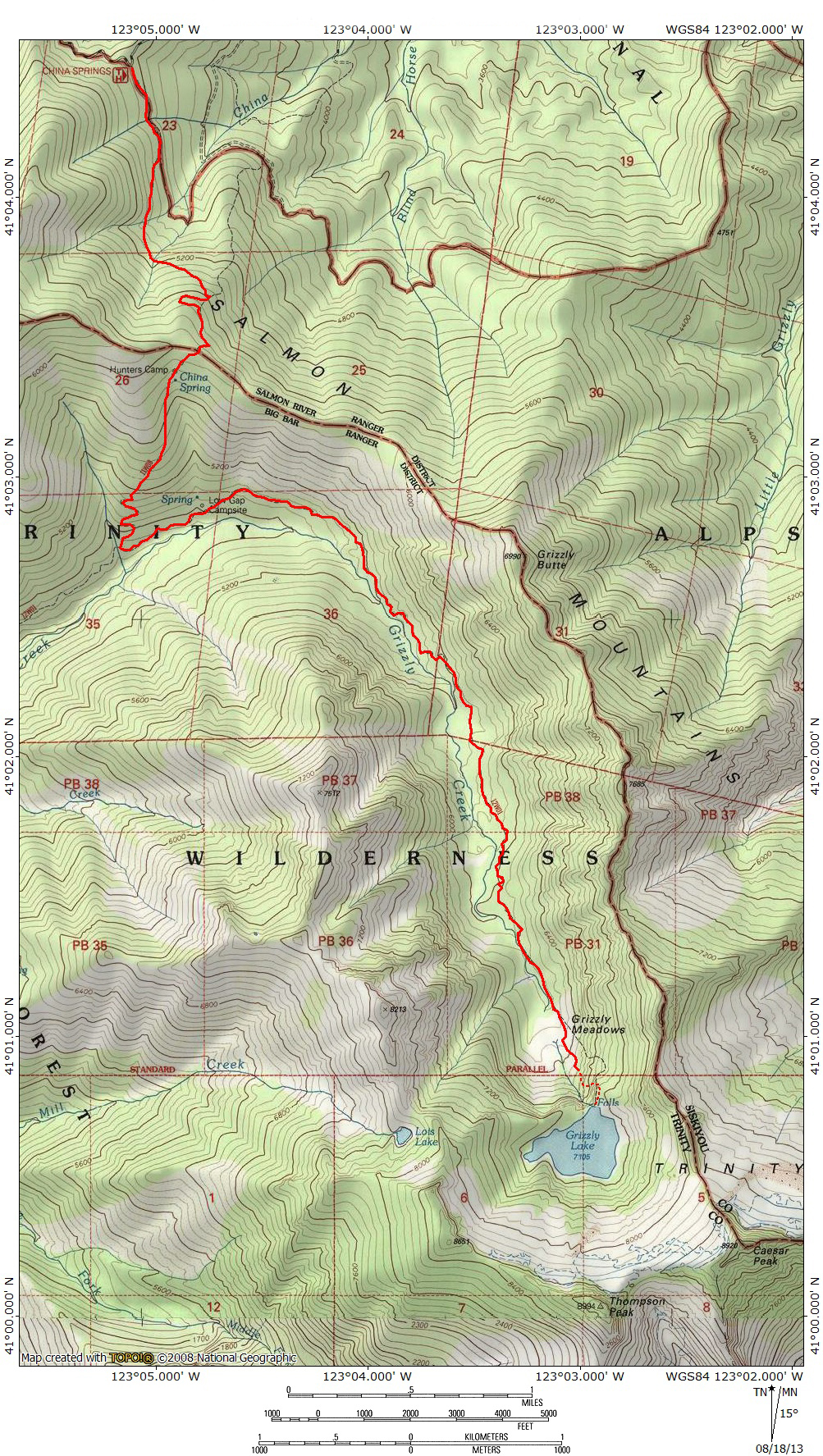 Grizzly lake hiking trip plan